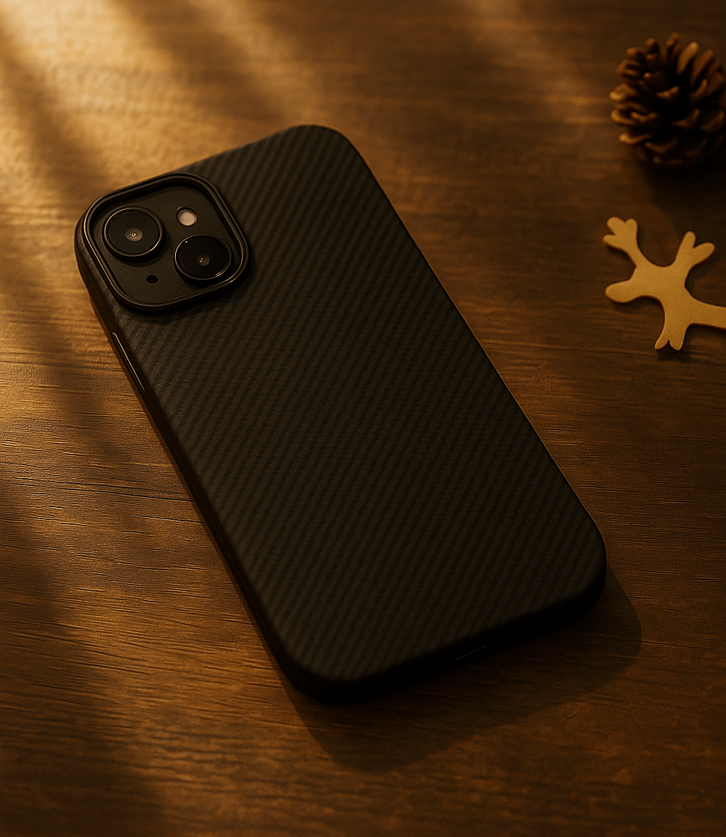 Carbon Weave & Houndstooth Pattern Case for iPhone 15 Pro Max & 16 Pro Max – Stylish Shockproof Slim Cover – UAE & KSA Edition