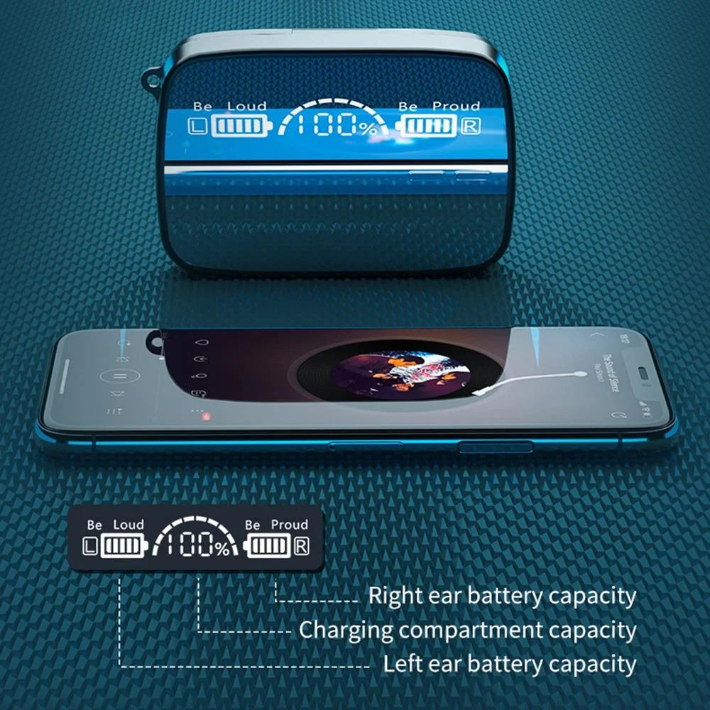 Digital Display TWS Wireless Bluetooth Headset ā Mirror Touch, Deep Bass, LED Battery Indicator | UAE