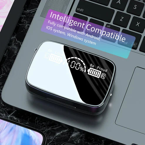 Digital Display TWS Wireless Bluetooth Headset ā Mirror Touch, Deep Bass, LED Battery Indicator | UAE