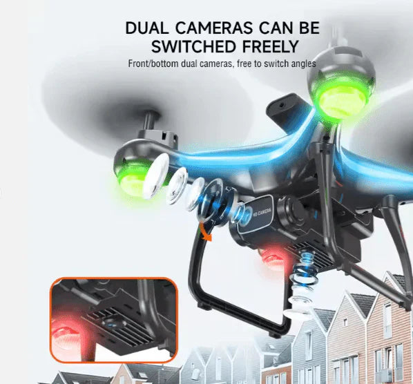 Optical Flow Drone F192 – 4K Dual Camera, Altitude Hold, Gesture Control, Foldable Design | Smart Drone for UAE Adventurers