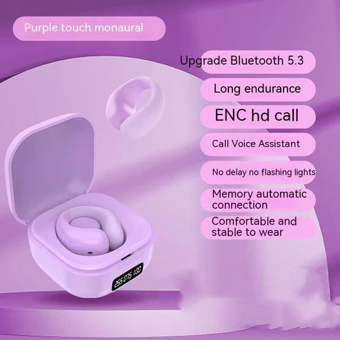 Private LED Display Earclip Bluetooth Earphones – Wireless, Stylish & Comfortable with Digital Battery Indicator | UAE