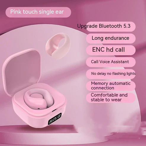 Private LED Display Earclip Bluetooth Earphones – Wireless, Stylish & Comfortable with Digital Battery Indicator | UAE