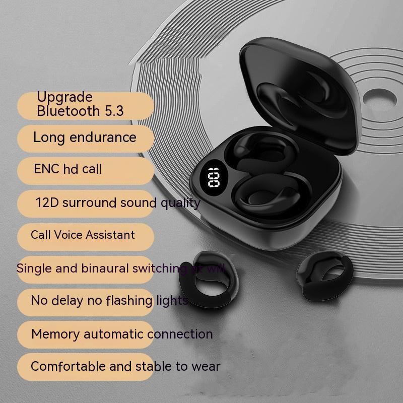 Private LED Display Earclip Bluetooth Earphones – Wireless, Stylish & Comfortable with Digital Battery Indicator | UAE