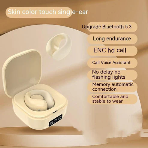 Private LED Display Earclip Bluetooth Earphones – Wireless, Stylish & Comfortable with Digital Battery Indicator | UAE
