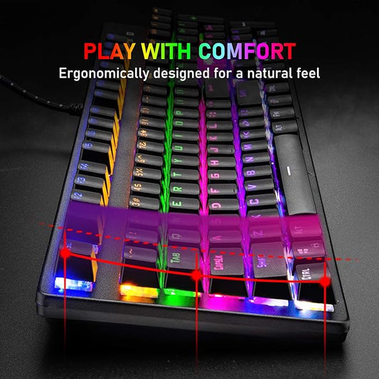 Mechanical Gaming Keyboard – RGB Backlit, High-Speed Response & Ergonomic Design for Pro Gamers