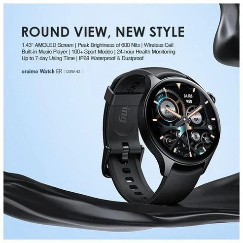Oraimo OSW-42 Smart Watch (Original) © – Fitness Tracker, Heart Rate Monitor, Call & Message Alerts | UAE & KSA