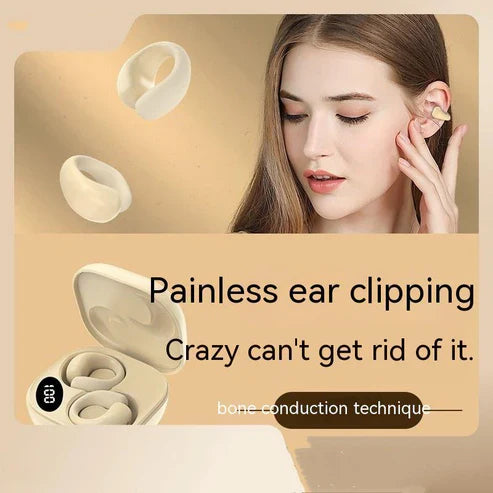 Private LED Display Earclip Bluetooth Earphones – Wireless, Stylish & Comfortable with Digital Battery Indicator | UAE