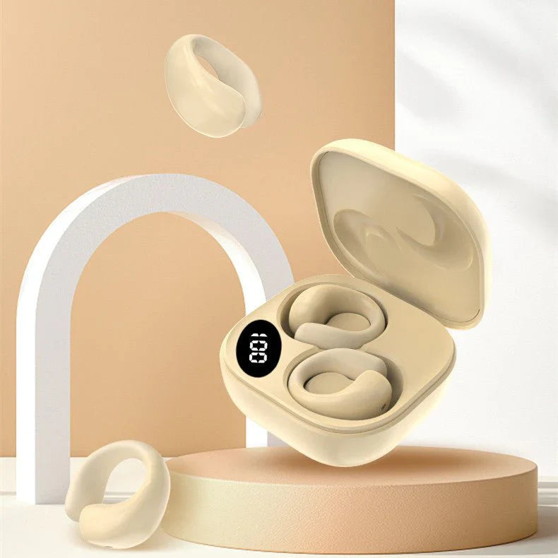 Private LED Display Earclip Bluetooth Earphones – Wireless, Stylish & Comfortable with Digital Battery Indicator | UAE