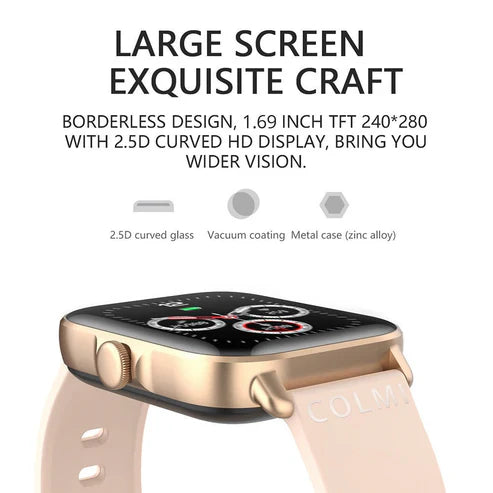 Waterproof Full Screen Smart Watch – Fitness Tracker, Heart Rate Monitor, Bluetooth Notifications | UAE